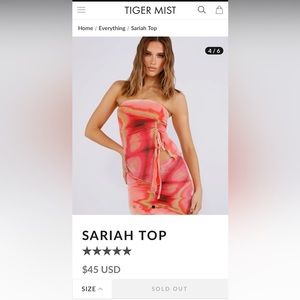 Tiger Mist summer matching skirt set